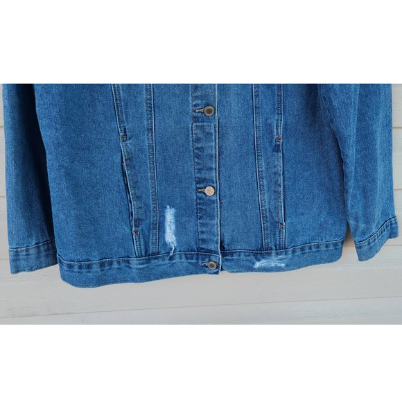 Boom Boom Jeans Destroyed And Studded Denim Jacket Size‎ XL - Picture 5 of 7